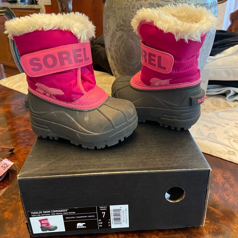 Girls Sorel boots.